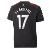 Fotbalové dres Manchester City De Bruyne 17 Venkovní 2022-23 Krátký Rukáv
